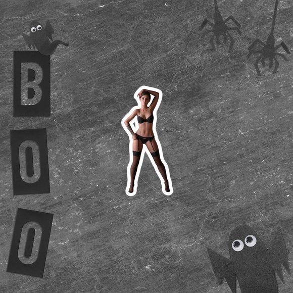 Sexy Ellie in Lingerie 3 Bubble-free stickers (Customizable) - Picture 2 of 3